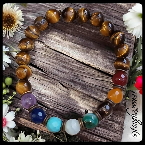 Hand Crafted Jewelry - 🆕️LAST 1🌹UNISEX HAND CRAFTED REAL GEMSTONE BRACELET:CHAKRA HEALING